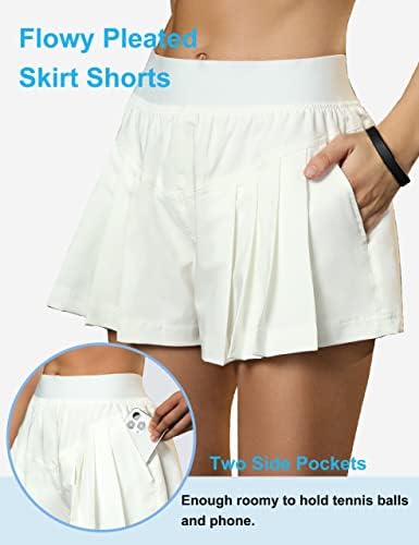 Цветање желе за жени со тениско здолниште со високи здолништа со високи половини за голф Брзо сув атлетски скит 2,5 инчи со