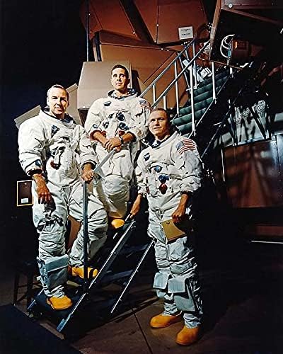Астронаути Аполо 8 Астронаути Борман, Ловел и Андерс 11х14 Сребрена халид Фото печатење