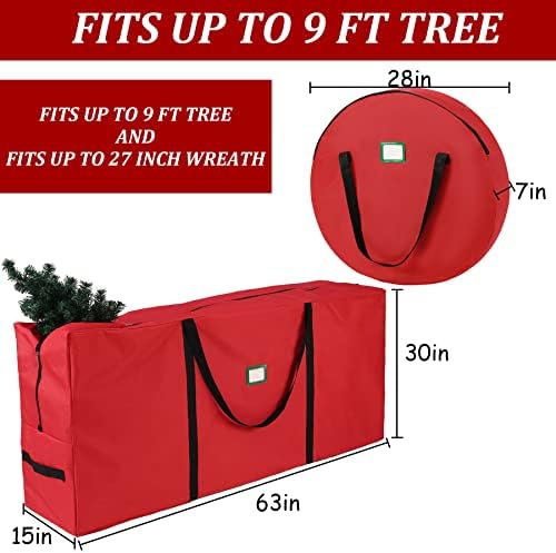 Божиќното Дрво Венец Чанта За Складирање, 2 Пакет Контејнер Кеси Се Вклопува До 9 Нога Големи Вештачки Елка &засилувач; 30 Одмор