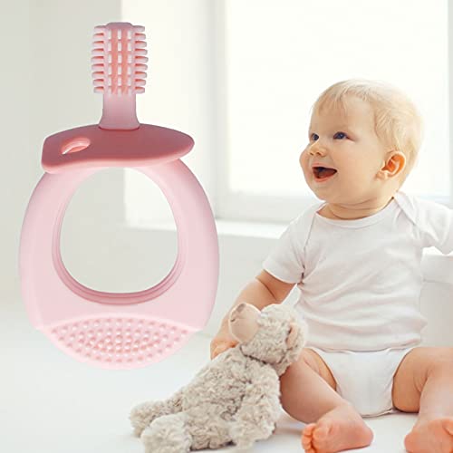 Сет за четкичка за заби за бебиња, силиконски четка за прсти меки влакната удобна 360 ° четка коса за бебешка гума за бебиња