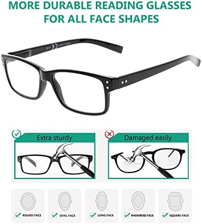 Очила за читање на очи 5 пакувања за мажи вклучуваат очила за сонце на читателот пролетни шарки класични чаши за измамници +2,00