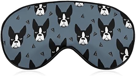 Бостон Териер кучиња за спиење маска лесна маска маска маска за очи со прилагодлива лента за мажи жени