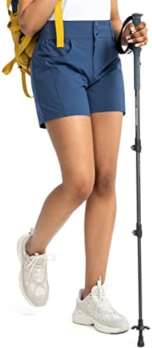 Виодија жени 5 пешачки шорцеви за голф со џебови со високи половини за истегнување на товарите за жени кои се обидени лето