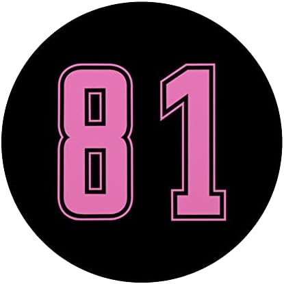Taffy Pink Number 81 Team Junior Sports Numbered Uniform PopSockets Swappable PopGrip