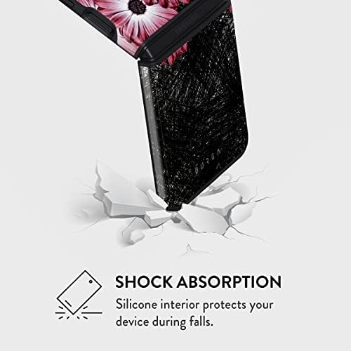 Бурга Телефон Случај Компатибилен Со Samsung Galaxy Z Flip 3-Хибридна 2-Слој Хард Школка + Силиконски Заштитен Случај-Розова