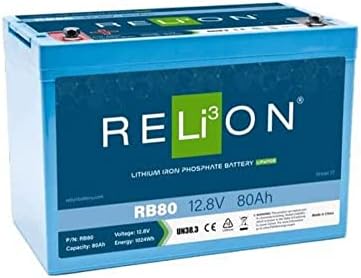 Relion RB80 Lithium Deep Cycle Battery LifePo4-12.8V, 80AH, M8 x 1,25 терминал