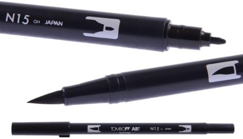 Пенка за двојна четка Tombow Abt вклучува пенкало за блендер - сиви бои