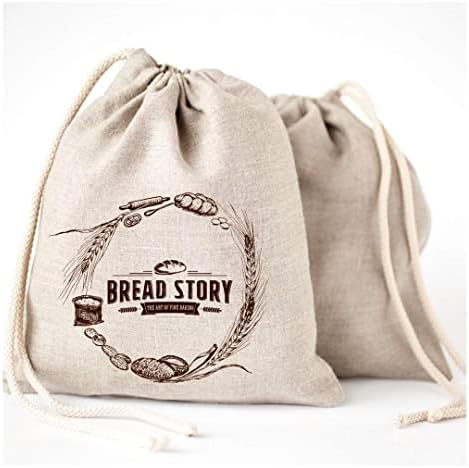 Природни Ленени Кеси За Леб-2-Пакувајте Големи 11 x15 Во Идеален За Домашен Леб, Складирање Храна За Повеќекратна Употреба ,
