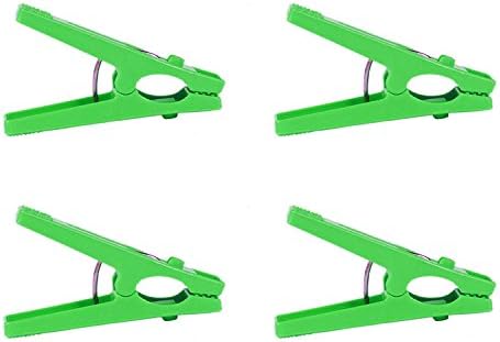 Перење облека штипка висечка игла стегач клип за ветер во интересна шарена закачалка за облека зелена 4 парчиња