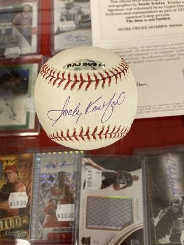Sandy Koufax потпиша официјална главна лига Бејзбол горната палуба автентицирана/MLB - Автограмирани бејзбол