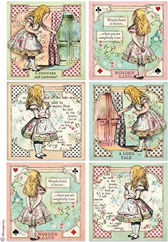 6 пакувања со хартија за хартија од ориз А4 -Алис во картички за чудата -DFSA4382