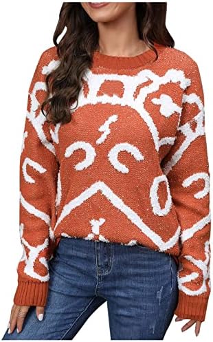 Завитка џемпер, женски џемпери беж џемпер жени женски женски топол џемпер со долги ракави модна шема, џемпери за плетење, зимска