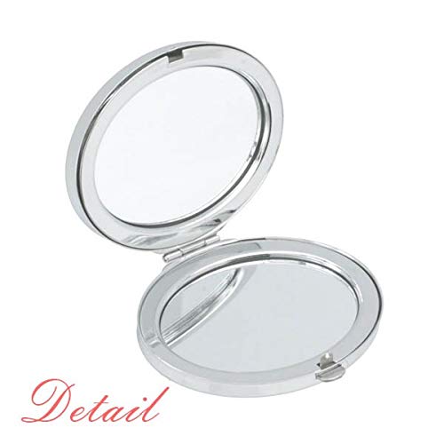 Hotешка убава жена здолниште преглед на овална огледало преносен преклопен шминка со двојни странични очила
