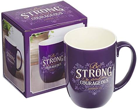 Христијанска Уметност Подароци Кафе Кригла: Силна И Храбра-Исус Навин 1: 9 Инспиративно Писмо, 15оз, Виолетова