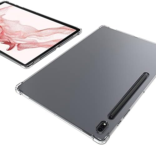 Зекинг дизајниран за Samsung Galaxy Tab S8+/ S8 Plus Case, кристално чист флексибилен транспарентен транспарентен TPU браник