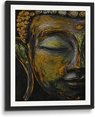 Рачно насликано масло сликарство платно wallидна уметност шарен Буда зелена бронзена кафеава статуа рачно изработена врамена
