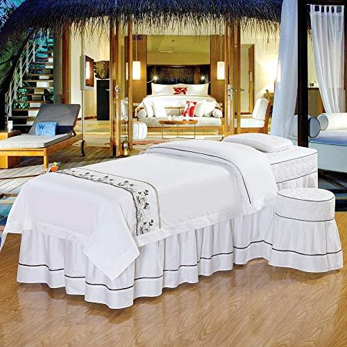 Луксузни комплети за маса за масажа на чипка, памук мека убавина за кревет за кревет со постелнина со постелнина за одмор за