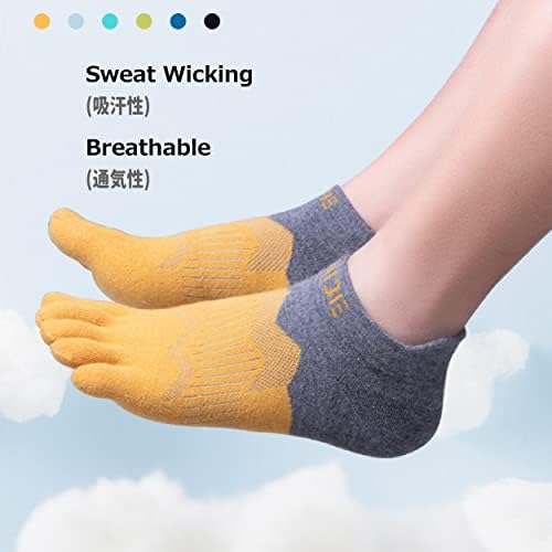 Чорапи на пети од азарксис Пет чорапи со прсти без шоу -екипаж атлетски чорапи лесни за мажи жени кои трчаат патека