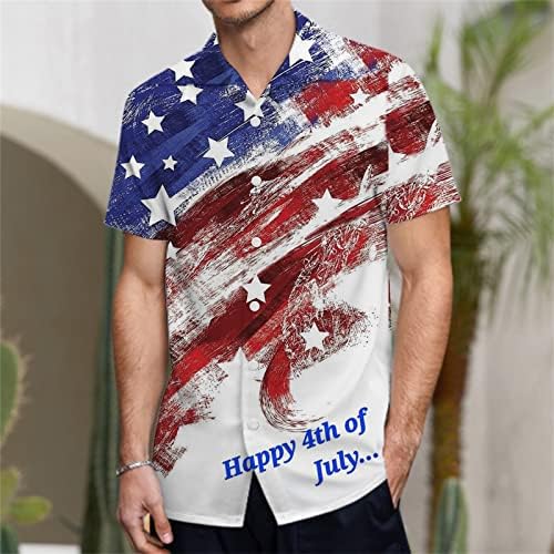 Bmisegm летни маж маички мажи 3Д дигитално печатење џеб тока лаппел кратки ракави кошули обични маици за мажи Масол