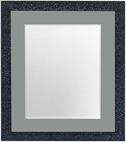 Рамки од пост Глиц јаглен со слика на слика со сина монтажа 30 x 20 Големина на слика А2 пластично стакло